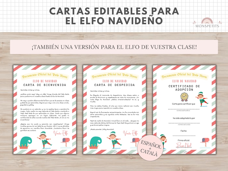 Cartas Editables Canva Elfo Navidad, Carta Bienvenida, Despedida, Christmas, Certificado Adopcion, Elf Props, Travesuras, Español, Català image 3
