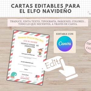 Cartas Editables Canva Elfo Navidad, Carta Bienvenida, Despedida, Christmas, Certificado Adopcion, Elf Props, Travesuras, Español, Català image 4