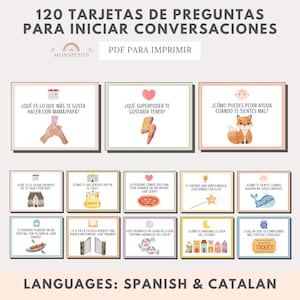 120 Tarjetas Iniciar Conversaciones, Vocabulario, Habla, Logopeda, Educación Infantil, PDF Imprimible, Aprendizaje, Español Català, Descarga
