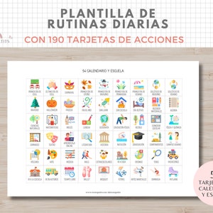 Plantilla Tareas Diarias, Rutinas Niños, Organización, Planificador, Español Català, Imprimible Educativo, Descarga Digital, Homeschooling imagen 4