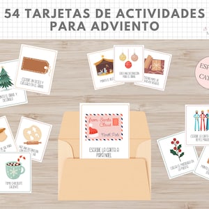 54 Tarjetas Actividades Calendario de Adviento, Imprimible Actividades Familia, Español, Català, Niños, Actividades Navidad, Descarga