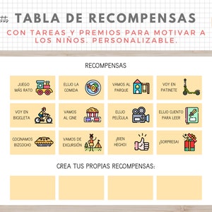 Tabla de Recompensas, Hábitos Rutinas Niños, Español, Català, Descarga Digital, Imprimible Educativo, Homeschooling, Educación, Aprendizaje imagen 4