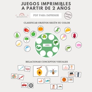 Juegos Imprimibles 2 Años, Aprendizaje Colores, Formas, Animales, Números, Educación Infantil, Descarga PDF, Español, Català, Homeschooling imagen 4