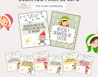 27 Tarjetas Retos Elfos, Tradición Elfo Navidad, Fiesta, Juego Navideño Imprimible, Actividades Familia, Español Català, Niños, Descarga PDF