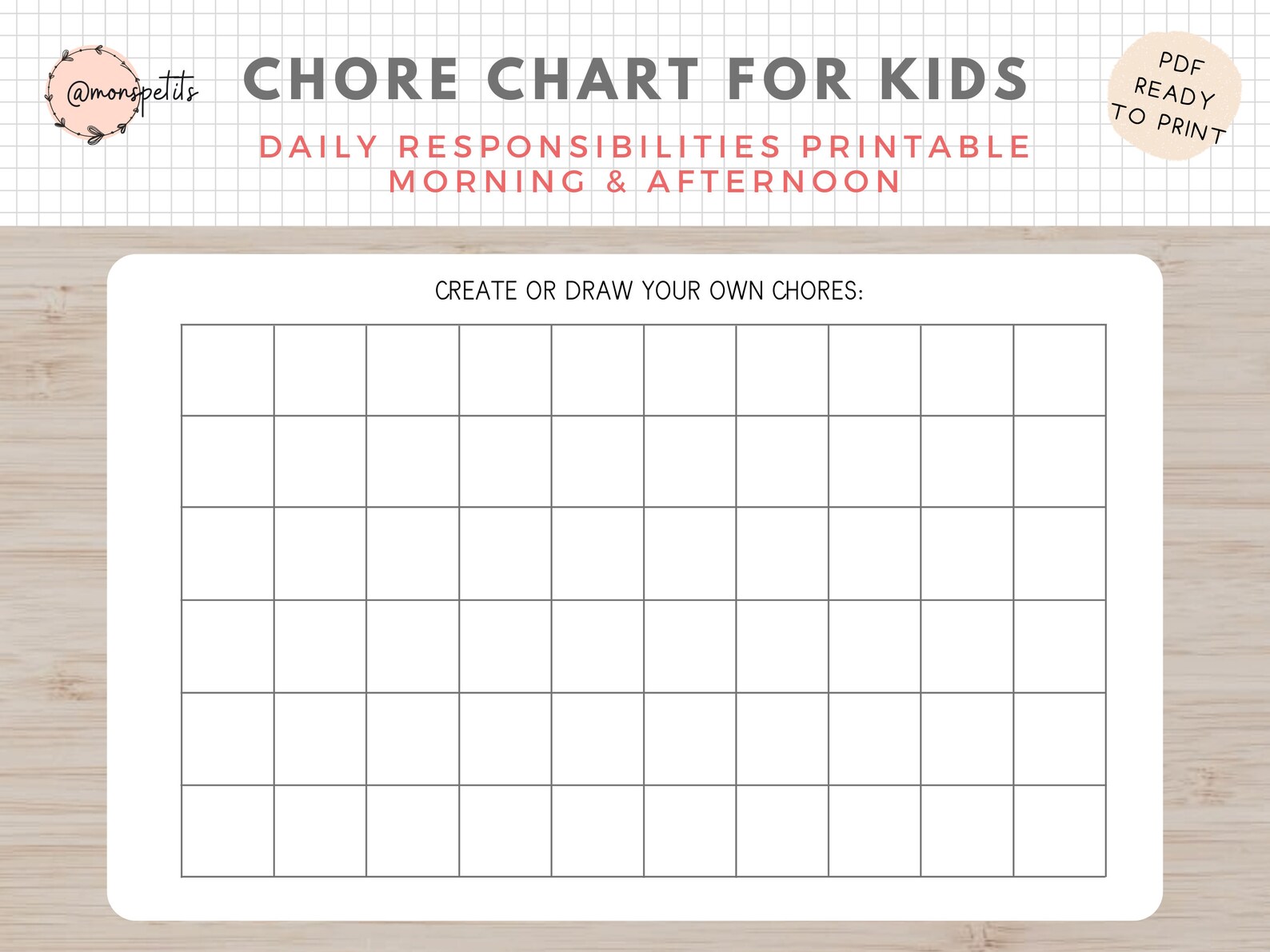 Kids Responsibilities Chart Daily Routine Printable - Etsy