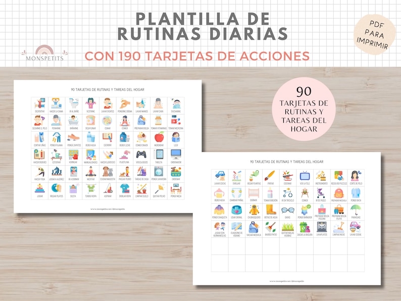 Plantilla Tareas Diarias, Rutinas Niños, Organización, Planificador, Español Català, Imprimible Educativo, Descarga Digital, Homeschooling imagen 6