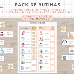 Pack Plantillas Rutinas, Planificador Horario Niños, Organización, Español, Català, Imprimible Educativo, Descarga Digital, Homeschooling
