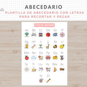 Plantilla Abecedario para recortar - Descargable para Niños CASTELLANO/ESPAÑOL - Actividades de letras - Imprimable - Educación Infantil