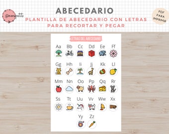 Plantilla Abecedario para recortar - Descargable para Niños CASTELLANO/ESPAÑOL - Actividades de letras - Printable - Educación Infantil