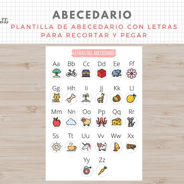 Plantilla Abecedario para recortar - Descargable para Niños CASTELLANO/ESPAÑOL - Actividades de letras - Printable - Educación Infantil