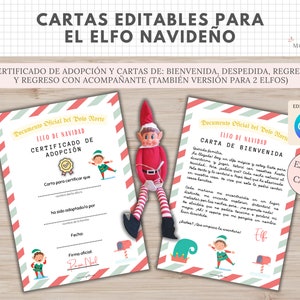 Cartas Editables Canva Elfo Navidad, Carta Bienvenida, Despedida, Christmas, Certificado Adopcion, Elf Props, Travesuras, Español, Català