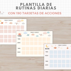 Plantilla Tareas Diarias, Rutinas Niños, Organización, Planificador, Español Català, Imprimible Educativo, Descarga Digital, Homeschooling imagen 3