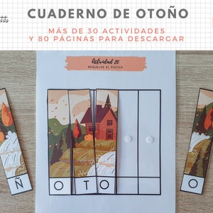 Cuaderno Actividades Otoño, 80 páginas, Aprendizaje para niños, Español, Català, Imprimible Educativo, PDF Descarga Digital, Homeschooling imagen 3