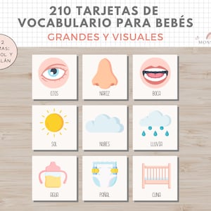 210 Flashcards Vocabulario para Bebes y Niños, Imprimible, Español, Català, Tarjetas Aprendizaje, Descarga Digital, Educación, Homeschooling
