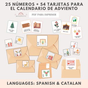 Pack Números Calendario Adviento, Tarjetas Ideas Actividades, Imprimible Navidad Pdf, Educación Infantil, Niños, Homeschooling, Christmas
