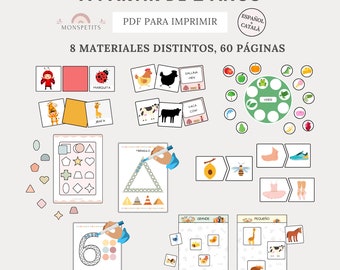 Juegos Imprimibles +2 Años, Aprendizaje Colores, Formas, Animales, Números, Educación Infantil, Descarga PDF, Español, Català, Homeschooling