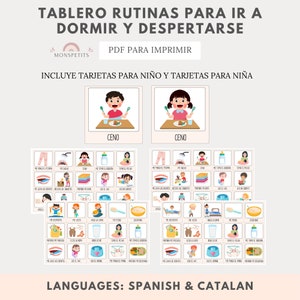 Tablero Rutinas Para Ir A Dormir, Tareas Mañana Y Noche, Español ...