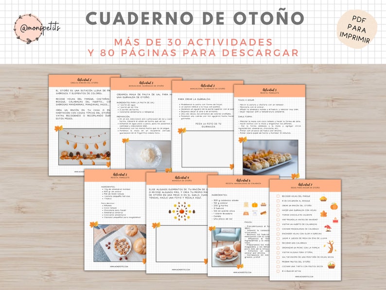 Cuaderno Actividades Otoño, 80 páginas, Aprendizaje para niños, Español, Català, Imprimible Educativo, PDF Descarga Digital, Homeschooling imagen 8