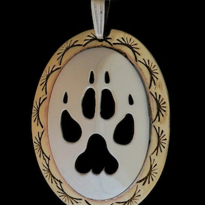Wolf Paw sterling silver/brass pendant, handmade, handcrafted, handfabricated