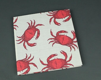 Guestbook white printed with red crabs