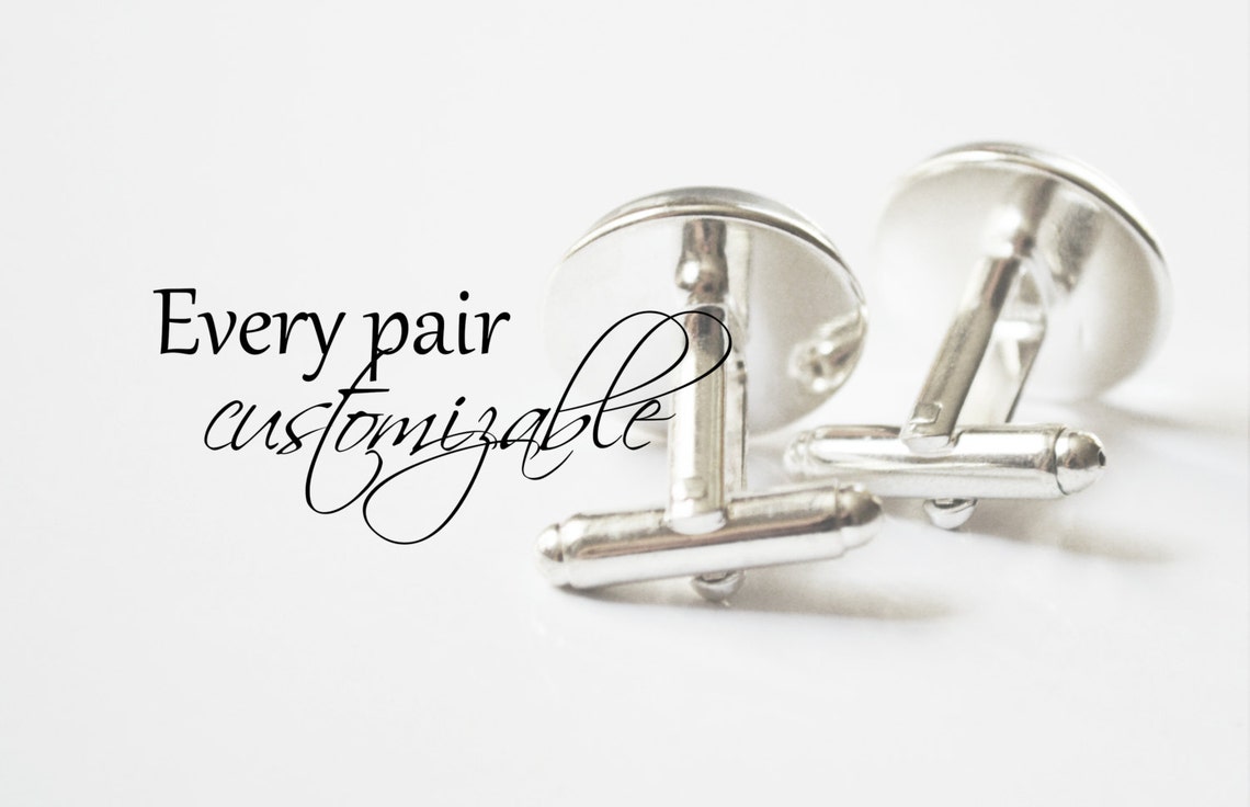 Custom Cufflinks Personalized Mens Cufflinks grooms Gift Etsy