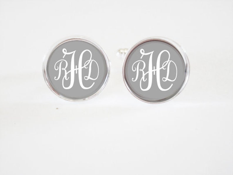 Monogrammed Cufflinks Personalized Mens Cufflinks Custom Etsy
