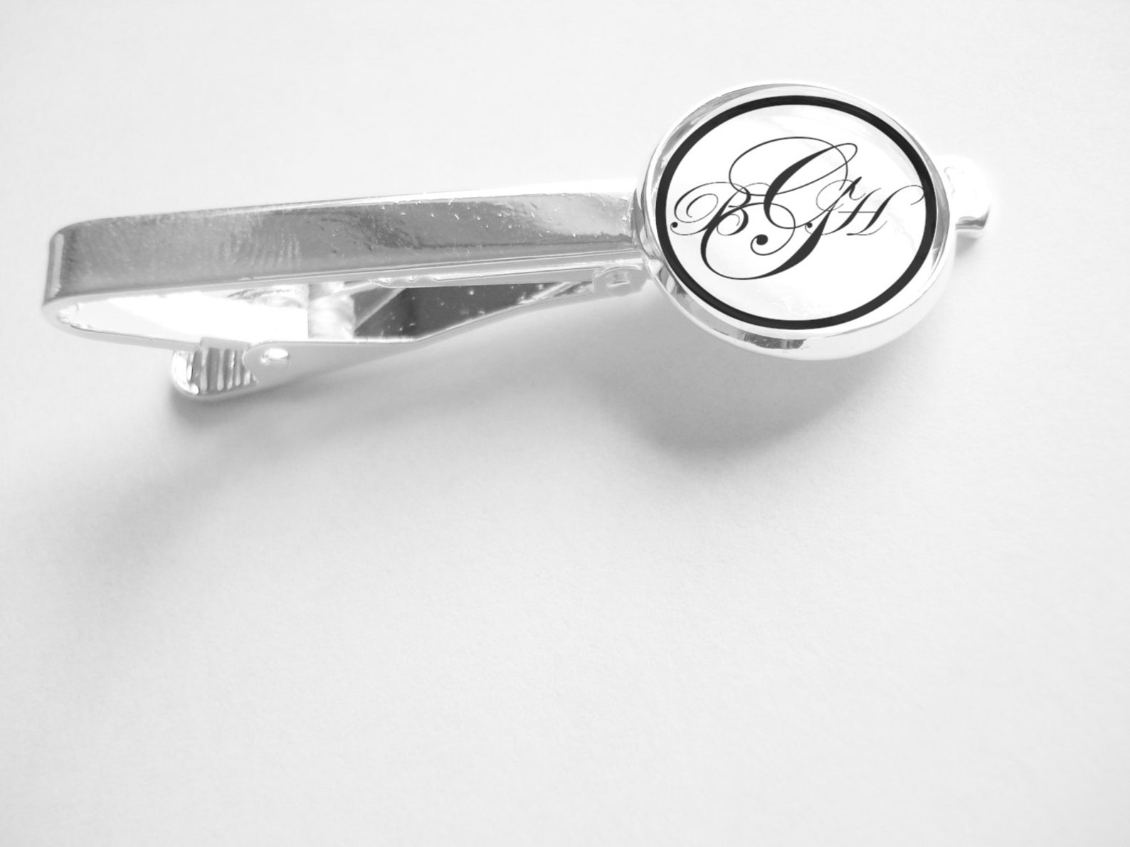 Mens Gift Set Tie Clip Cufflink Monogrammed Tie Etsy