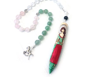 Godin Rhiannon Chanting Beads - heidense ketting godin hanger wilg heks hekserij rode Keltische paard avalon