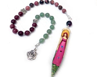 Goddess Damara Chanting Beads - flowers dragonfiles butterflies beltane andraste