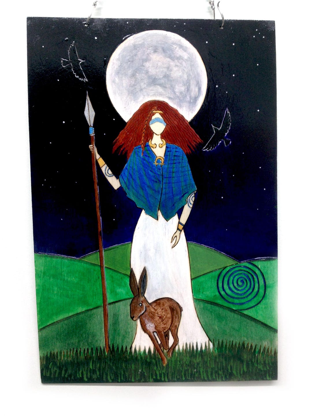 Goddess Andraste Altar Art- Goddess Celtic Morrigan Pagan Raven Hare ...