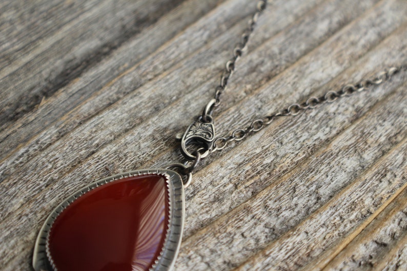Red Carnelian Pendant with 14K Gold Accents