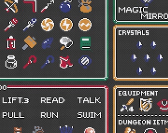 The Legend of Zelda - Hero's Inventory - Cross Stitch Pattern