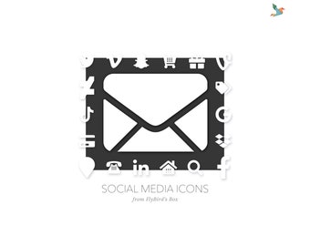 Social media icons "Minimal" - white - Black Friday Sale | Cyber Monday