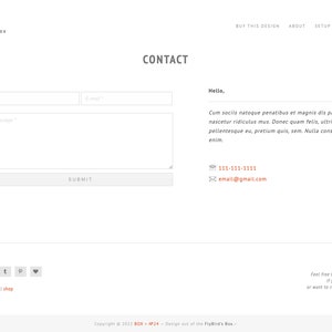 May include: A website contact form with fields for email and message. The form has a submit button. The website also includes a phone number and email address for contact.