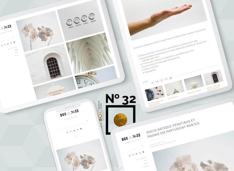 Minimal Blogger Theme with Sticky Sidebar and Grid Blog Layout Box No32 Customizable Template image 1