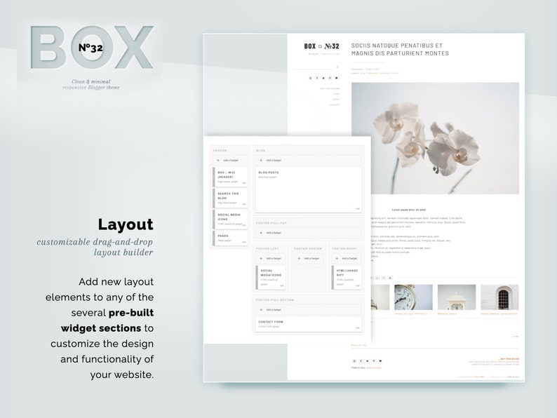 Minimal Blogger Theme with Sticky Sidebar and Grid Blog Layout Box No32 Customizable Template image 4