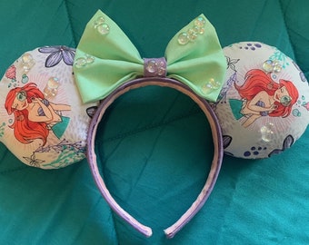 Ariel Bubbles Disney Orejas//La Sirenita//Minnie Ears//Mickey Ears