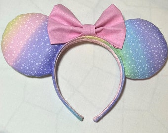 Pastel Rainbow Orejas de Disney//Orejas de Mickey//Orejas de Minnie