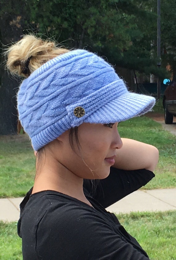 Ponytail hats Available in Solid Colors Etsy