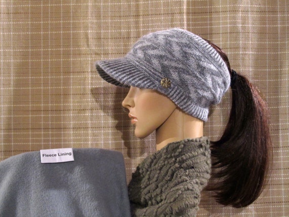 fleece hat with ponytail hole
