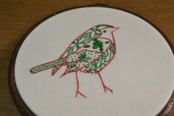 Robin Embroidery Pattern Embroidery Bird Embroidery Pattern Robin Embroidery Pattern Christmas ...