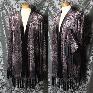 Gothic Dark Brown Purple Velvet DEVOTED DIVA Shrug Kimono Jacket 8 10 Pin Up Glamour