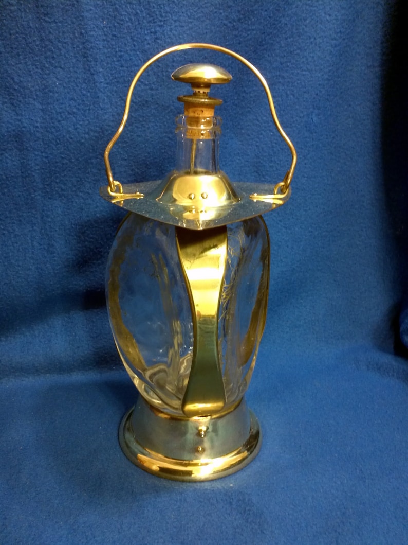 A Brass Lantern Decanter Music Box Etsy