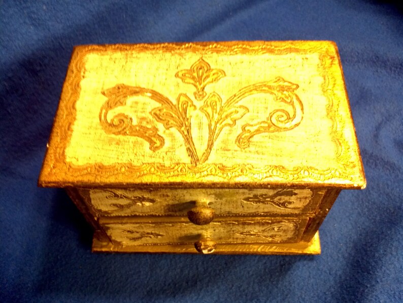 Florentine Gold Gilded Jewelry Box Made in Italy Etsy