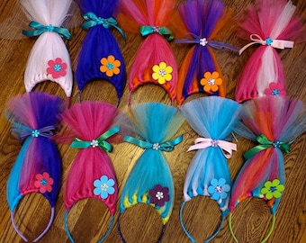 Troll hair headband QTY 10 party pack . Trolls. Party favors. Troll party. Trolls headband. Troll accessory. Troll birthday party. Headband