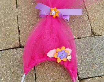 Hoofdband met trollenhaar, leuk feestaccessoire