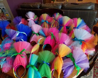 Feestartikelen met hoofdband met trollenhaar - 10 stuks