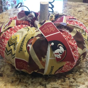 Florida State Seminoles Pumpkin: Repurposed Fabric Fall Decor
