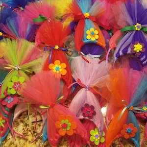 Troll Stirnband, Prinzessin Poppy inspiriert, Tüll Haar