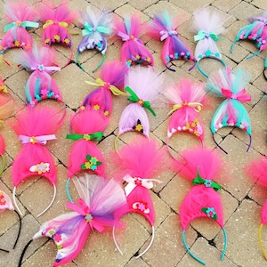 Troll hair. qty. 20. trolls. the trolls. prinvess poppy. troll headband. dance recitals. birthday party favor. talent shows